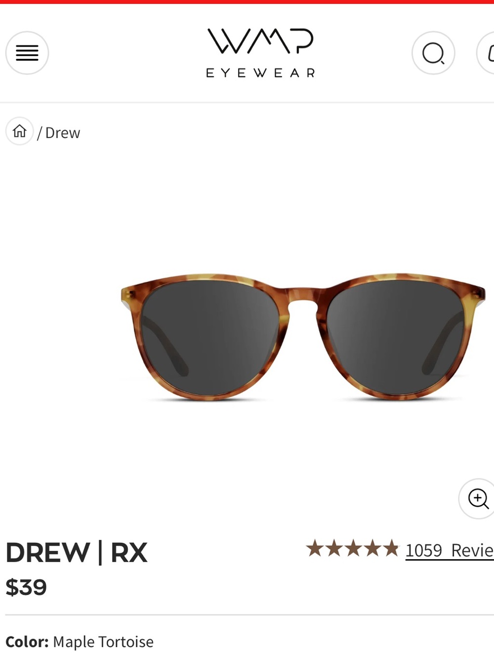 Wmp Eyewear Drew RX Women's Maple Tortoise Sunglasses